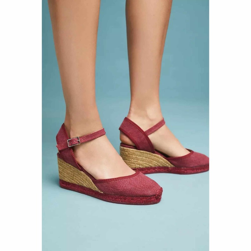 Anthropologie for Castaner Comino Wedge Sandals {Espadrilles} - 38 - Raspberry